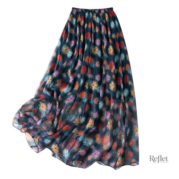 Jupe évasée inspirée des années 60 avec motifs vintage