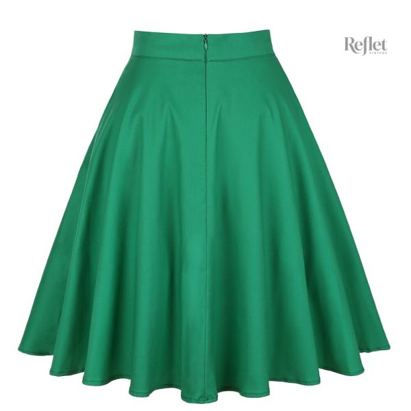 Jupe vintage en tissu vert décontracté