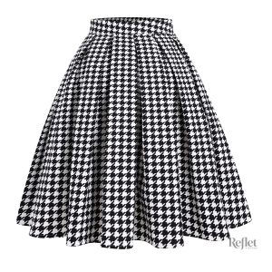 Style rétro avec jupe à pois pour femme, idéale en toute saison