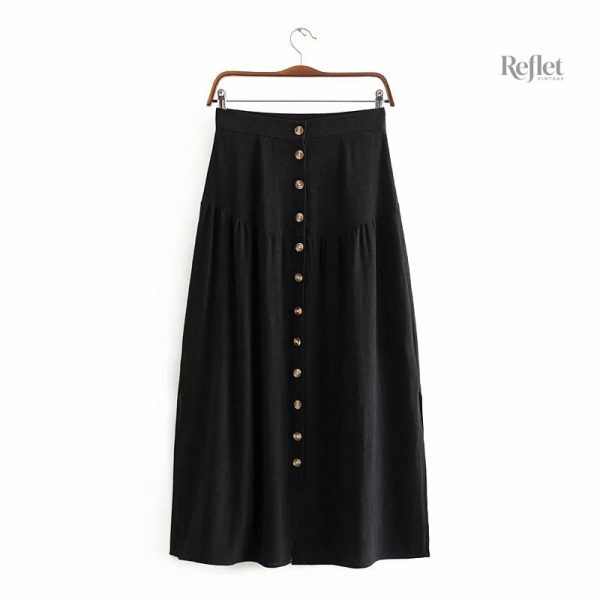 jupe-vintage-annees-50-noir-1 Jupe vintage noire des années 50, style classique