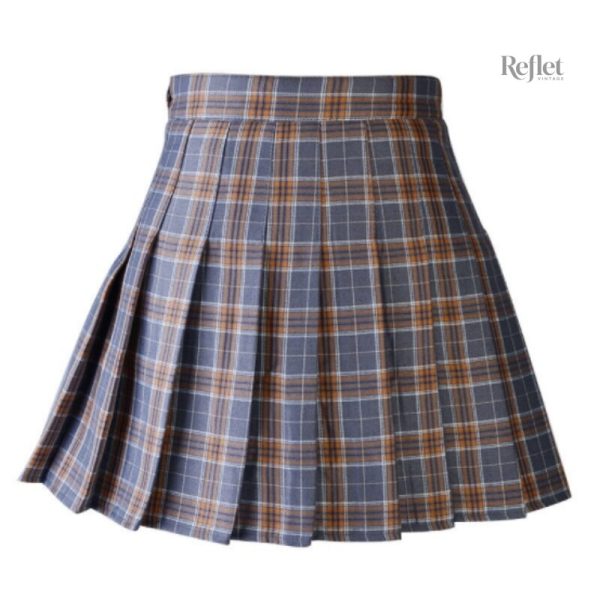 Jupe vintage plissée aux couleurs vives