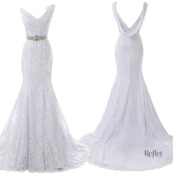 Robe de mariée princesse avec corsage ajusté et tulle