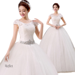 Robe de mariage en satin, style princesse sophistiqué