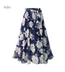 Jupe longue colorée aux imprimés floraux vintage