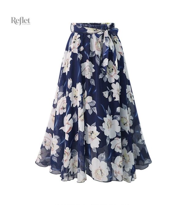 Jupe longue colorée aux imprimés floraux vintage