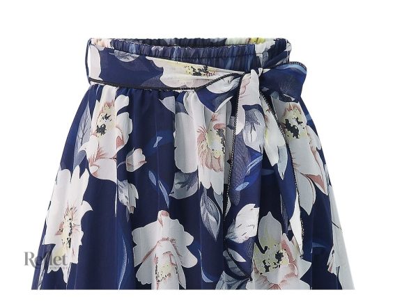 Jupe élégante à motifs floraux années 70
