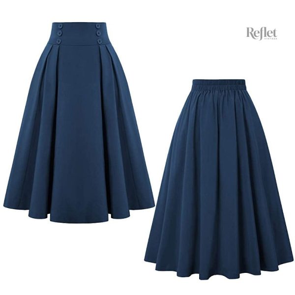 Jupe longue fluide inspirée des années 50