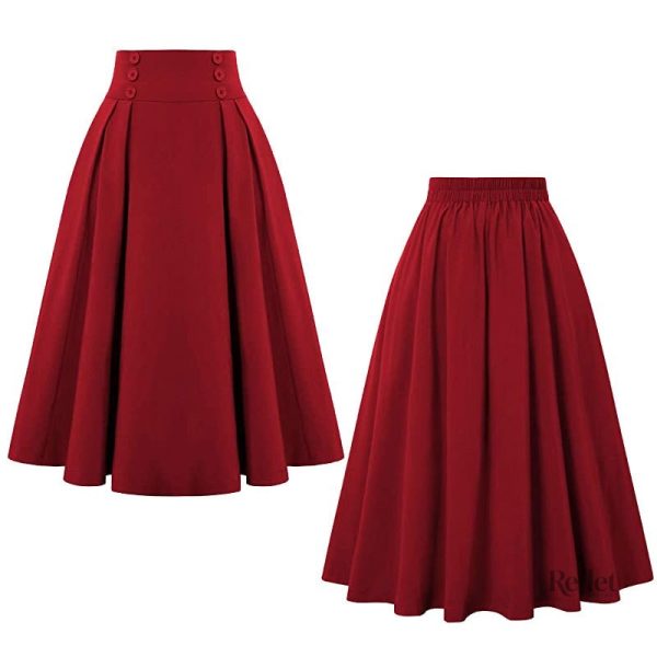 Modèle de jupe vintage évasée pour femmes