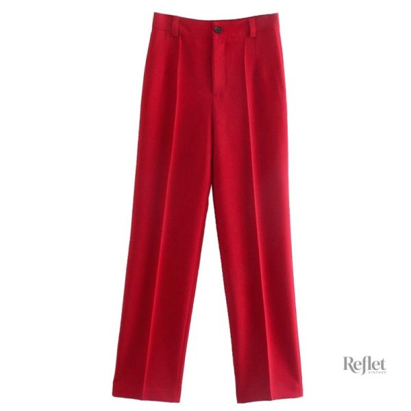 Pantalon vintage femme, coupe droite moderne