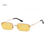 Lunette de soleil vintage jaune au design rétro