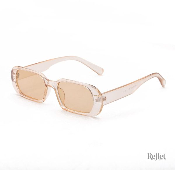 Lunettes de soleil rétro avec monture rouge