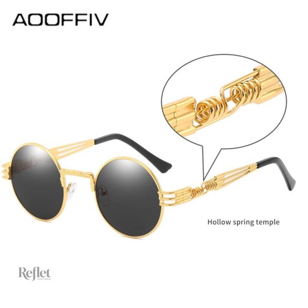 Style vintage avec lunettes de soleil rondes