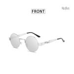 Look chic avec lunettes de soleil à monture ronde