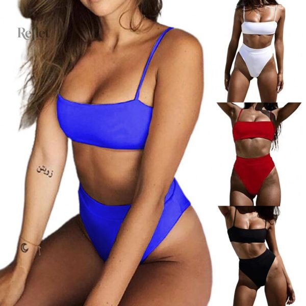 Maillot de bain blanc à la mode rétro