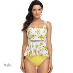 Maillot de bain jaune style vintage, confortable et tendance