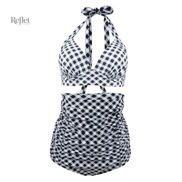 Maillot de bain vintage taille haute pour baignade