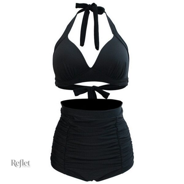 Maillot de bain chic taille haute style vintage
