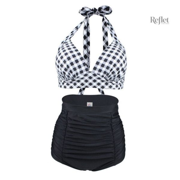 Maillot de bain taille haute classique au design rétro