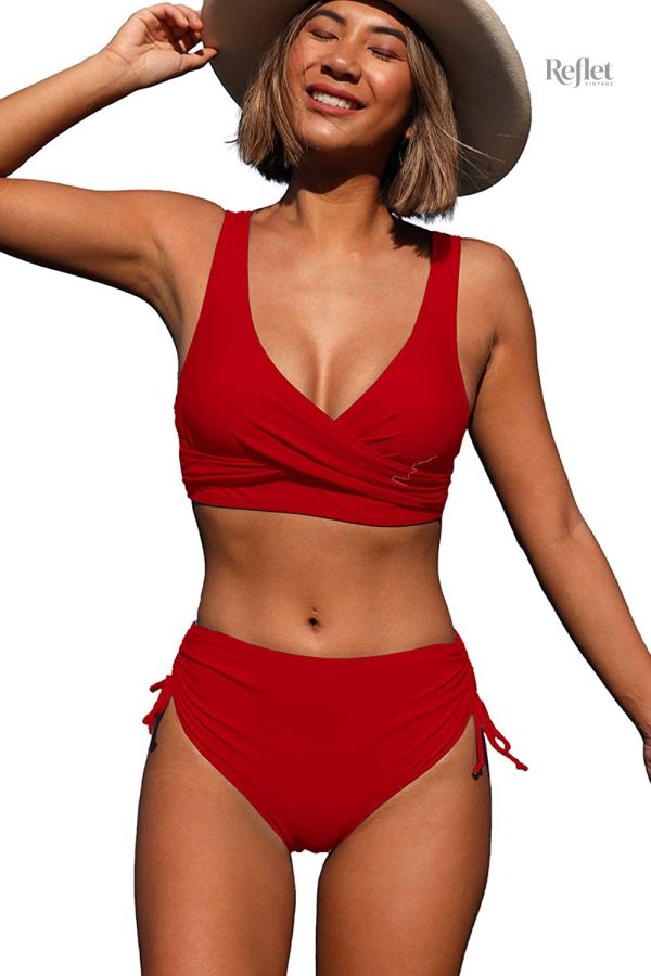 Maillot de bain vintage femme 2 pièces élégant et rétro