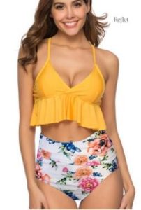 Maillot de bain rétro à motif pin up coloré