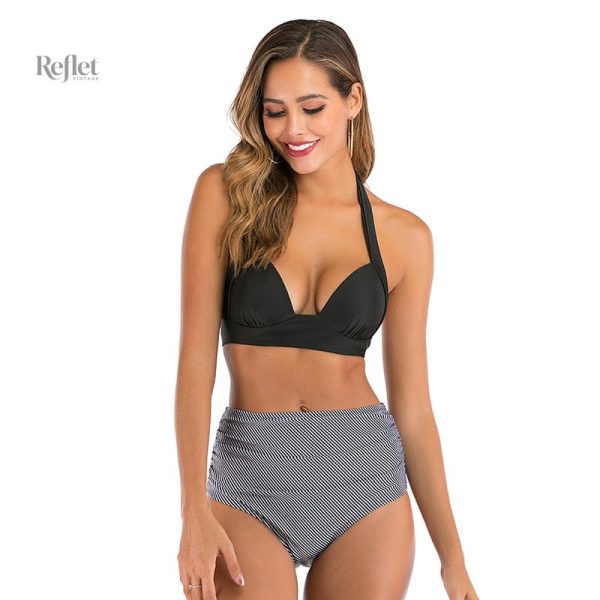Maillot de bain à rayures rétro parfait pour l'été