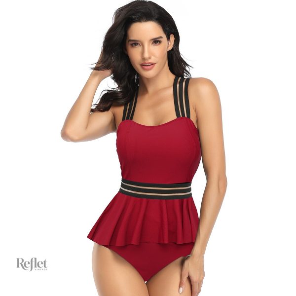 Maillot de bain rétro une pièce pour femme