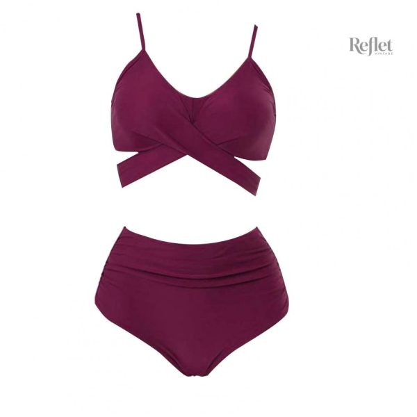 Maillot de bain violet d'inspiration rétro