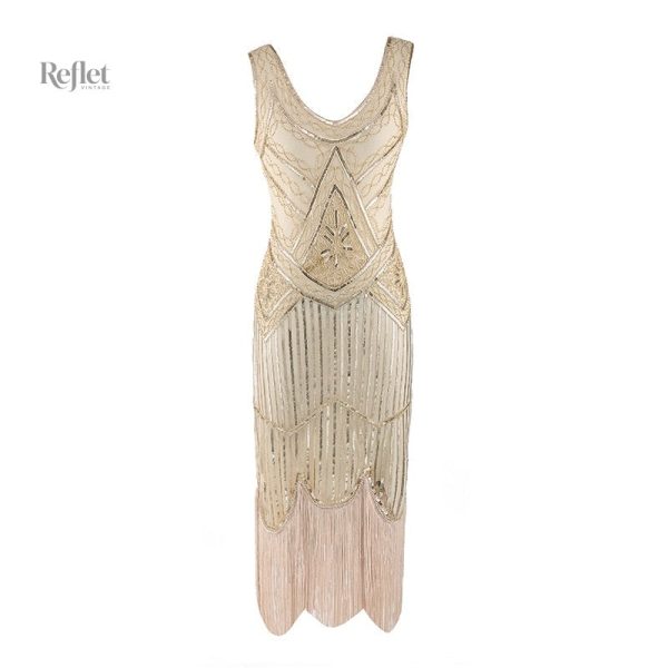 Robe vintage années 30 avec motifs fluides
