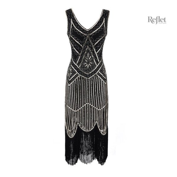 Robe années 30 à manches courtes, look raffiné