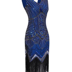 Robe Année 20 Bleu Marine élégante et vintage
