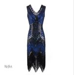 Robe vintage bleu marine style années 20