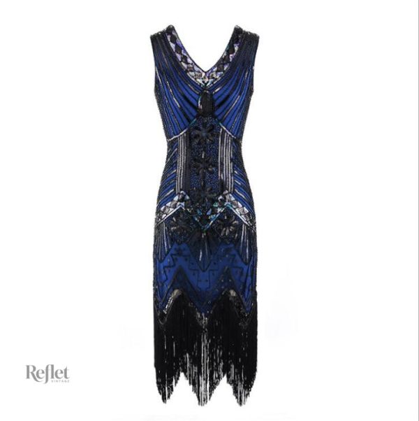 Robe vintage bleu marine style années 20