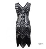 Tenue années 20 : robe bleu marine élégante