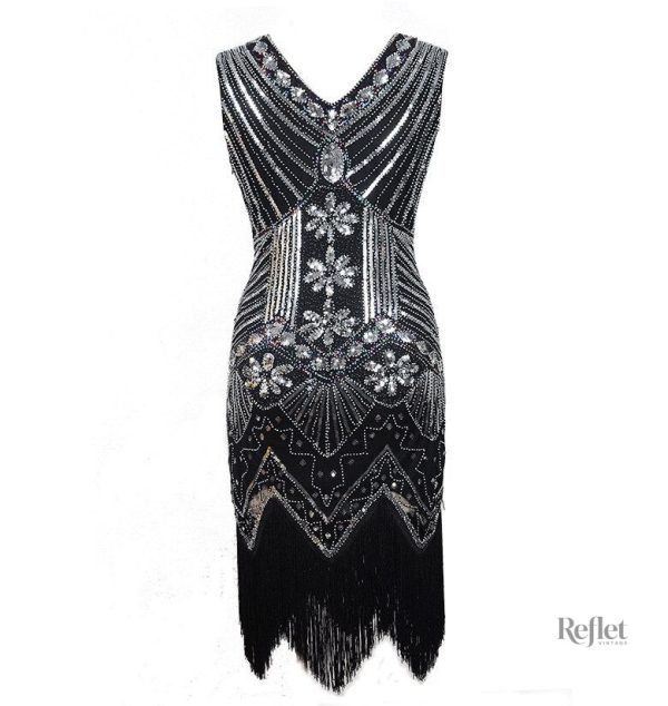 Tenue années 20 : robe bleu marine élégante