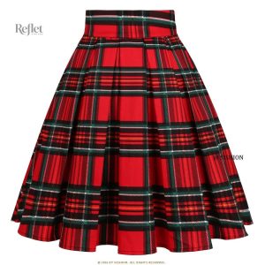 Jupe midi vintage à motifs colorés