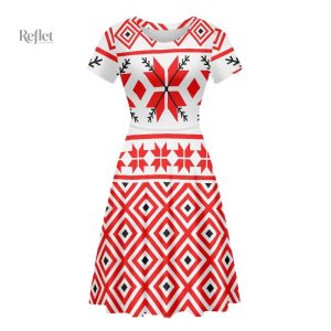 Robe rétro années 70 avec motifs colorés