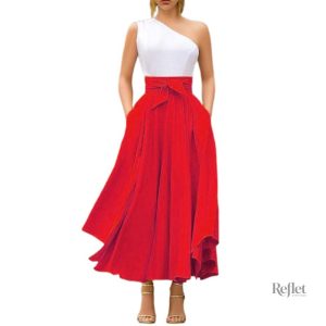Jupe colorée années 70, look rétro, parfaite pour l'été