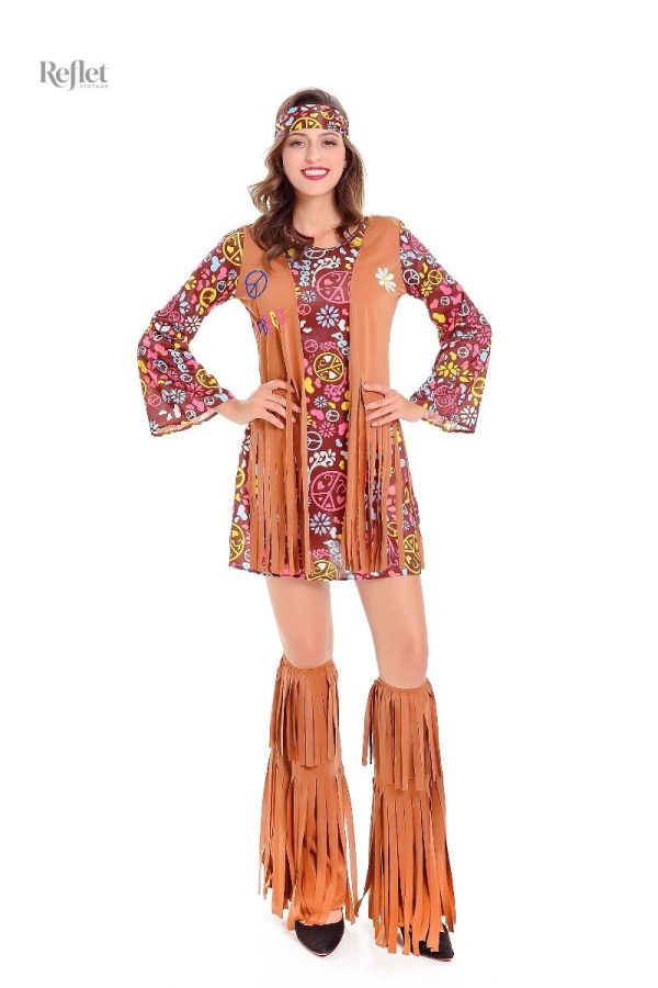 Robe style années 70 avec motifs floraux