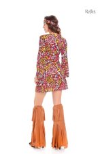 Robe 70s à manches longues et coupe évasée