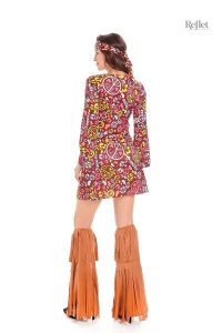 Robe 70s à manches longues et coupe évasée