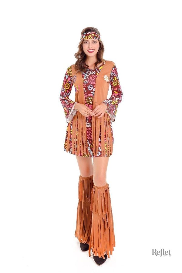 Robe vintage années 70 avec col rond