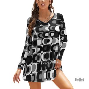 Robe années 70 avec motifs colorés, look bohème