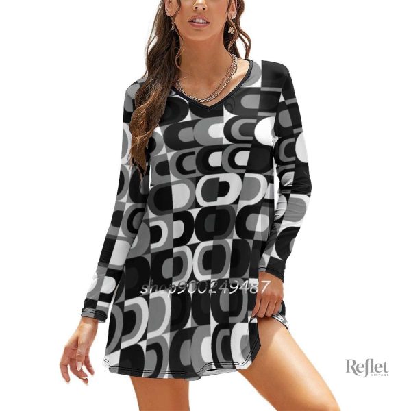 Robe années 70 avec motifs colorés, look bohème