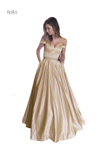 Robe élégante à épaules nues pour occasions spéciales