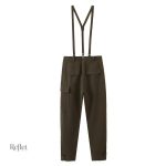 Pantalon homme rétro avec bretelles, style vintage