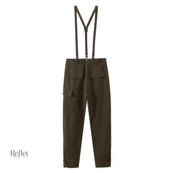 Pantalon homme rétro avec bretelles, style vintage
