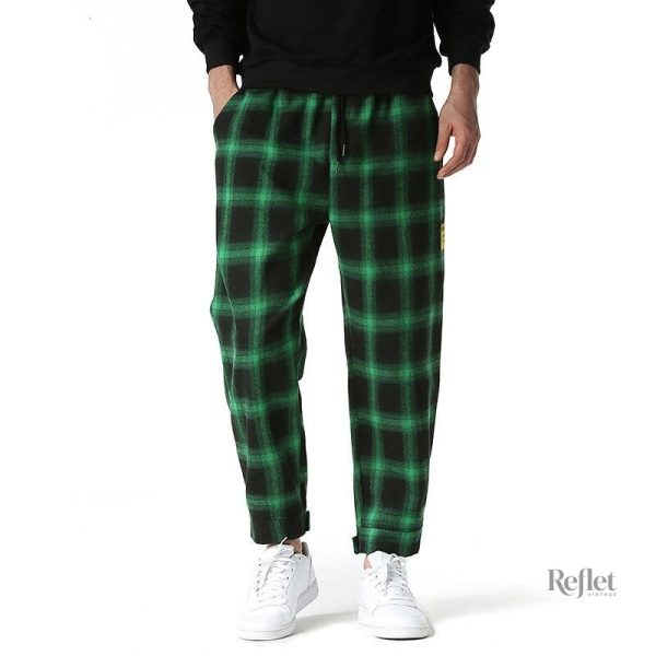 Pantalon à motifs carreaux pour homme