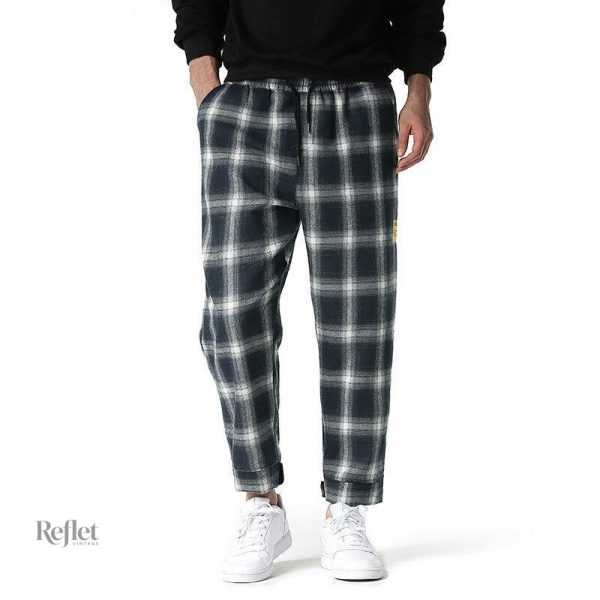Pantalon vintage homme à carreaux