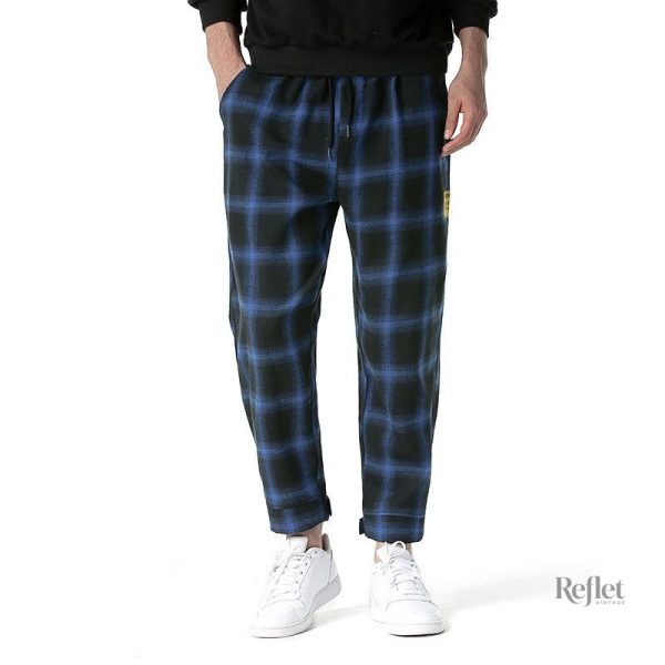 Pantalon homme style décontracté à carreaux
