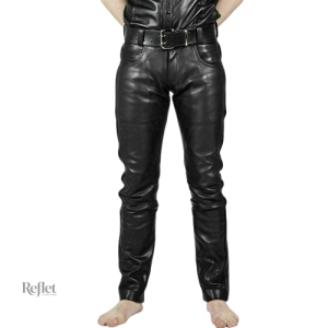 Pantalon en cuir durable avec style rétro